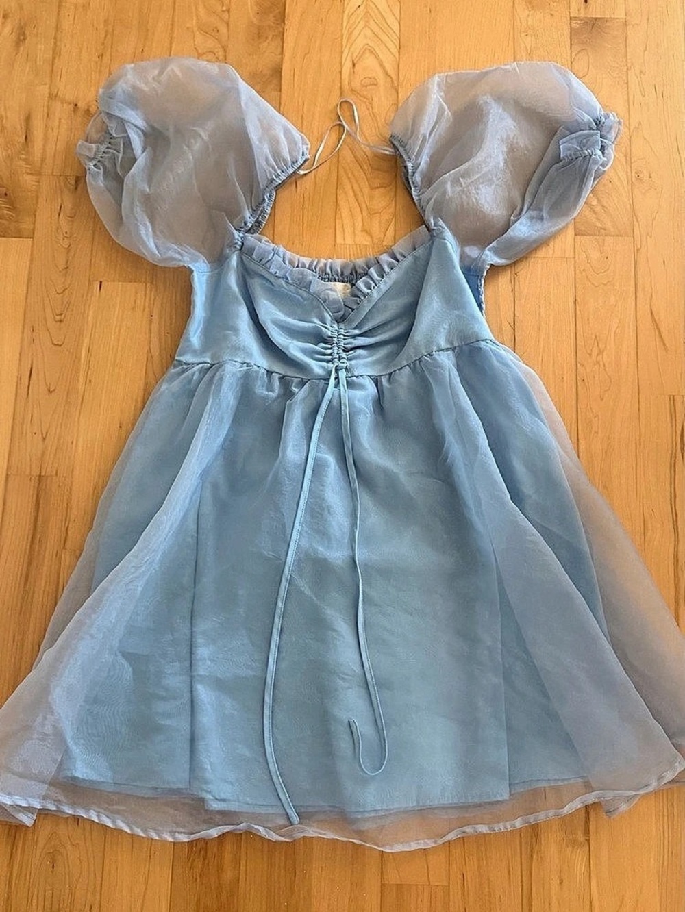 Altar'd State Blue Puff Sleeve Mini Dress